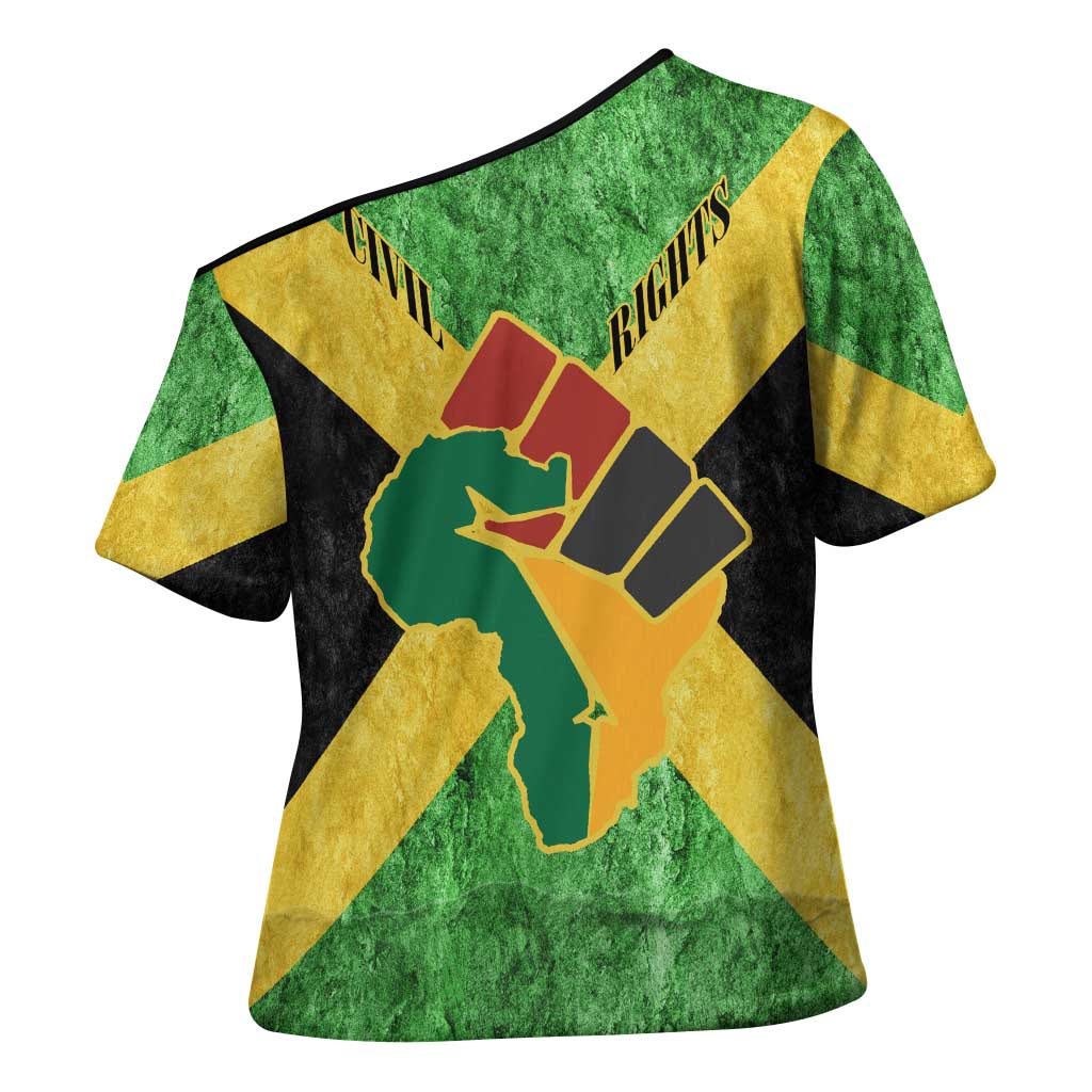 Marcus Garvey Cross Shoulder Shirt Jamaican Flag Theme African Fist Civil Rights Symbol Pan African Tribute Design - Wonder Print Shop