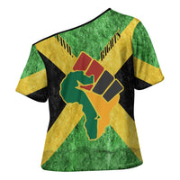 Marcus Garvey Cross Shoulder Shirt Jamaican Flag Theme African Fist Civil Rights Symbol Pan African Tribute Design - Wonder Print Shop