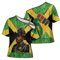 Marcus Garvey Cross Shoulder Shirt Jamaican Flag Theme African Fist Civil Rights Symbol Pan African Tribute Design - Wonder Print Shop