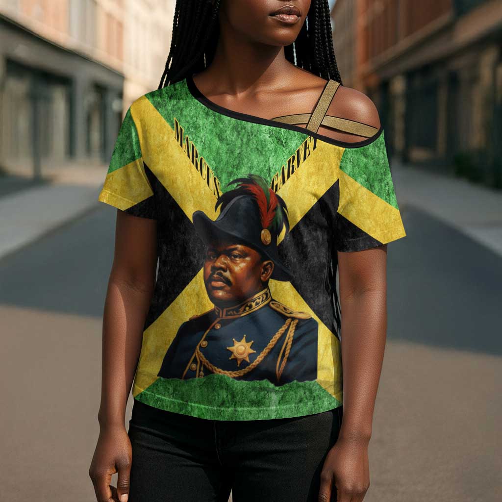 Marcus Garvey Cross Shoulder Shirt Jamaican Flag Theme African Fist Civil Rights Symbol Pan African Tribute Design - Wonder Print Shop