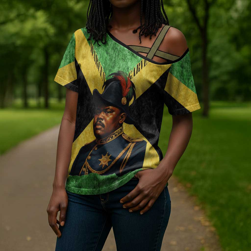 Marcus Garvey Cross Shoulder Shirt Jamaican Flag Theme African Fist Civil Rights Symbol Pan African Tribute Design - Wonder Print Shop