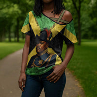 Marcus Garvey Cross Shoulder Shirt Jamaican Flag Theme African Fist Civil Rights Symbol Pan African Tribute Design - Wonder Print Shop