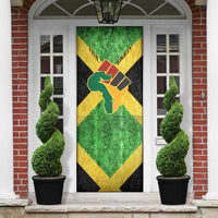 Marcus Garvey Door Cover Jamaican Flag Theme African Fist Civil Rights Symbol Pan African Tribute Design - Wonder Print Shop