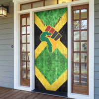 Marcus Garvey Door Cover Jamaican Flag Theme African Fist Civil Rights Symbol Pan African Tribute Design - Wonder Print Shop