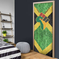 Marcus Garvey Door Cover Jamaican Flag Theme African Fist Civil Rights Symbol Pan African Tribute Design - Wonder Print Shop
