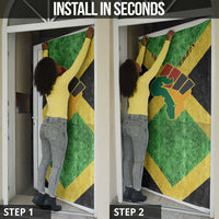 Marcus Garvey Door Cover Jamaican Flag Theme African Fist Civil Rights Symbol Pan African Tribute Design - Wonder Print Shop