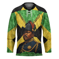 Marcus Garvey Hockey Jersey Jamaican Flag Theme African Fist Civil Rights Symbol Pan African Tribute Design - Wonder Print Shop
