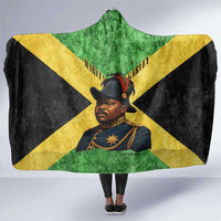 Marcus Garvey Hooded Blanket Jamaican Flag Theme African Fist Civil Rights Symbol Pan African Tribute Design - Wonder Print Shop