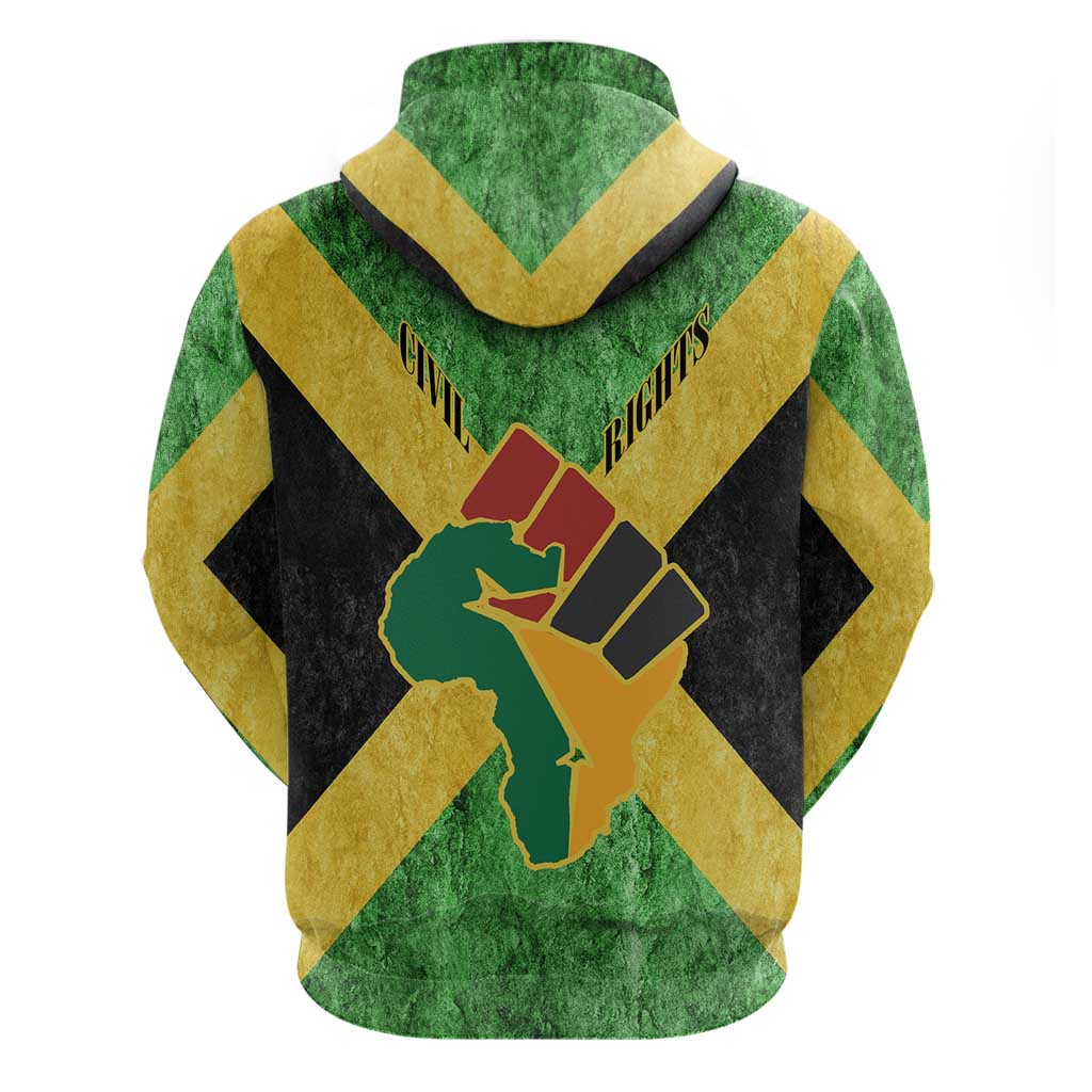 Marcus Garvey Hoodie Jamaican Flag Theme African Fist Civil Rights Symbol Pan African Tribute Design - Wonder Print Shop