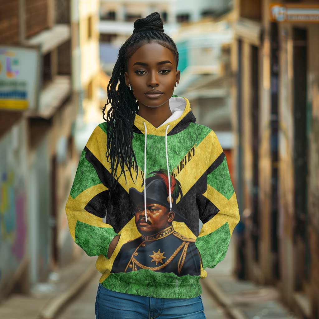 Marcus Garvey Hoodie Jamaican Flag Theme African Fist Civil Rights Symbol Pan African Tribute Design - Wonder Print Shop