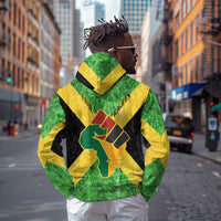 Marcus Garvey Hoodie Jamaican Flag Theme African Fist Civil Rights Symbol Pan African Tribute Design - Wonder Print Shop