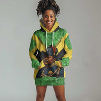 Marcus Garvey Hoodie Dress Jamaican Flag Theme African Fist Civil Rights Symbol Pan African Tribute Design - Wonder Print Shop