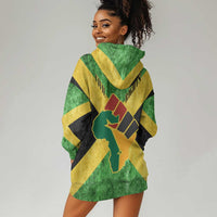Marcus Garvey Hoodie Dress Jamaican Flag Theme African Fist Civil Rights Symbol Pan African Tribute Design - Wonder Print Shop