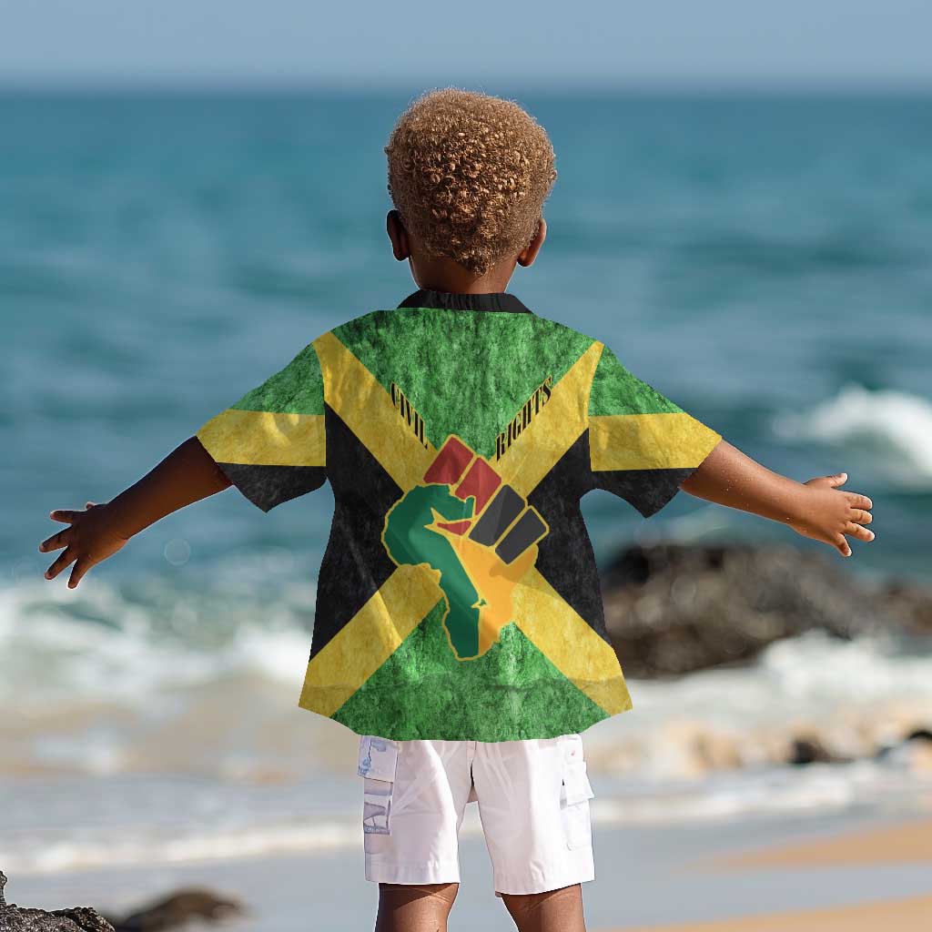 Marcus Garvey Kid Hawaiian Shirt Jamaican Flag Theme African Fist Civil Rights Symbol Pan African Tribute Design TS04