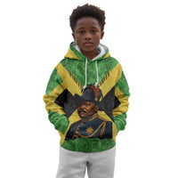 Marcus Garvey Kid Hoodie Jamaican Flag Theme African Fist Civil Rights Symbol Pan African Tribute Design - Wonder Print Shop