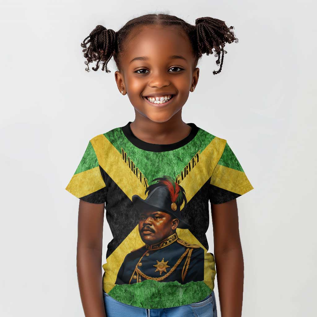 Marcus Garvey Kid T shirt Jamaican Flag Theme African Fist Civil Rights Symbol Pan African Tribute Design TS04