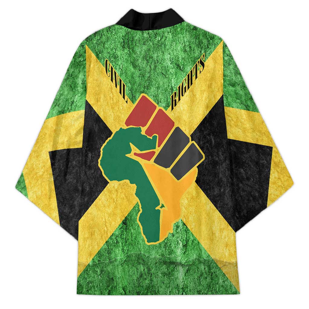 Marcus Garvey Kimono Jamaican Flag Theme African Fist Civil Rights Symbol Pan African Tribute Design - Wonder Print Shop
