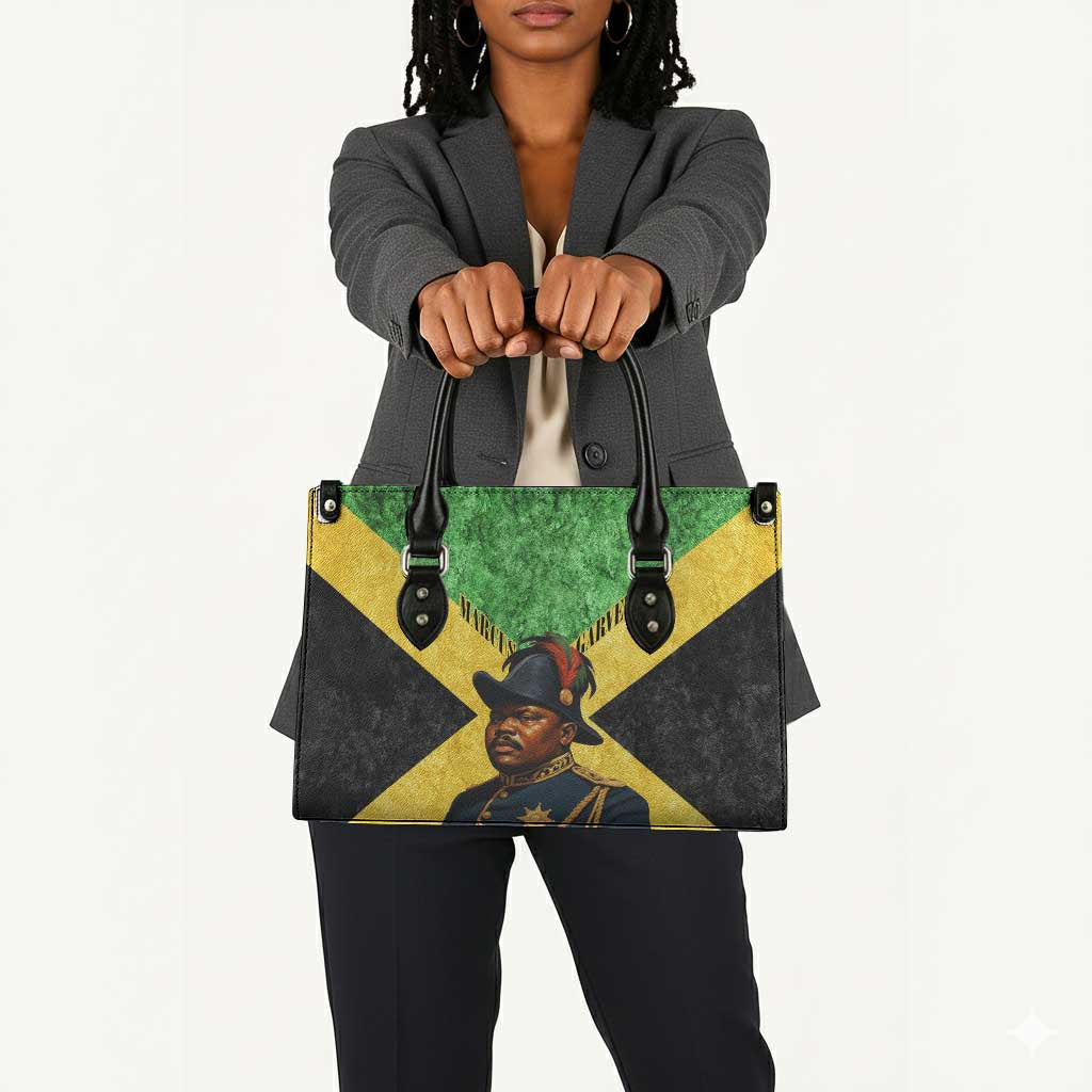 Marcus Garvey Leather Bag Jamaican Flag Theme African Fist Civil Rights Symbol Pan African Tribute Design - Wonder Print Shop