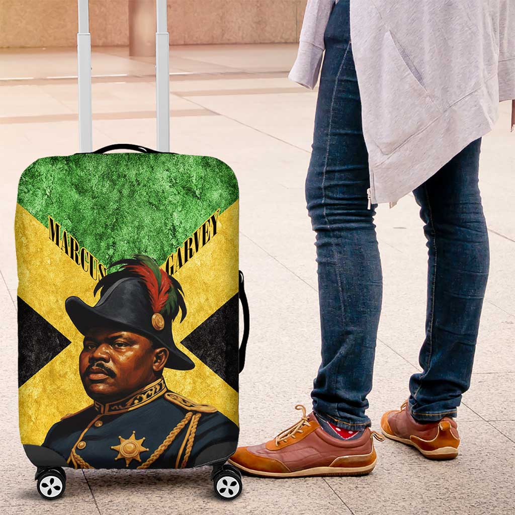 Marcus Garvey Luggage Cover Jamaican Flag Theme African Fist Civil Rights Symbol Pan African Tribute Design - Wonder Print Shop