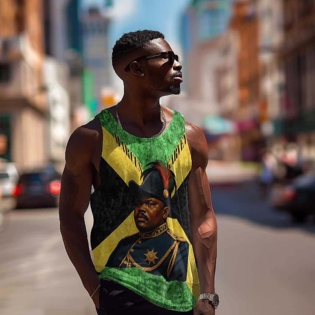 Marcus Garvey Men Tank Top Jamaican Flag Theme African Fist Civil Rights Symbol Pan African Tribute Design - Wonder Print Shop