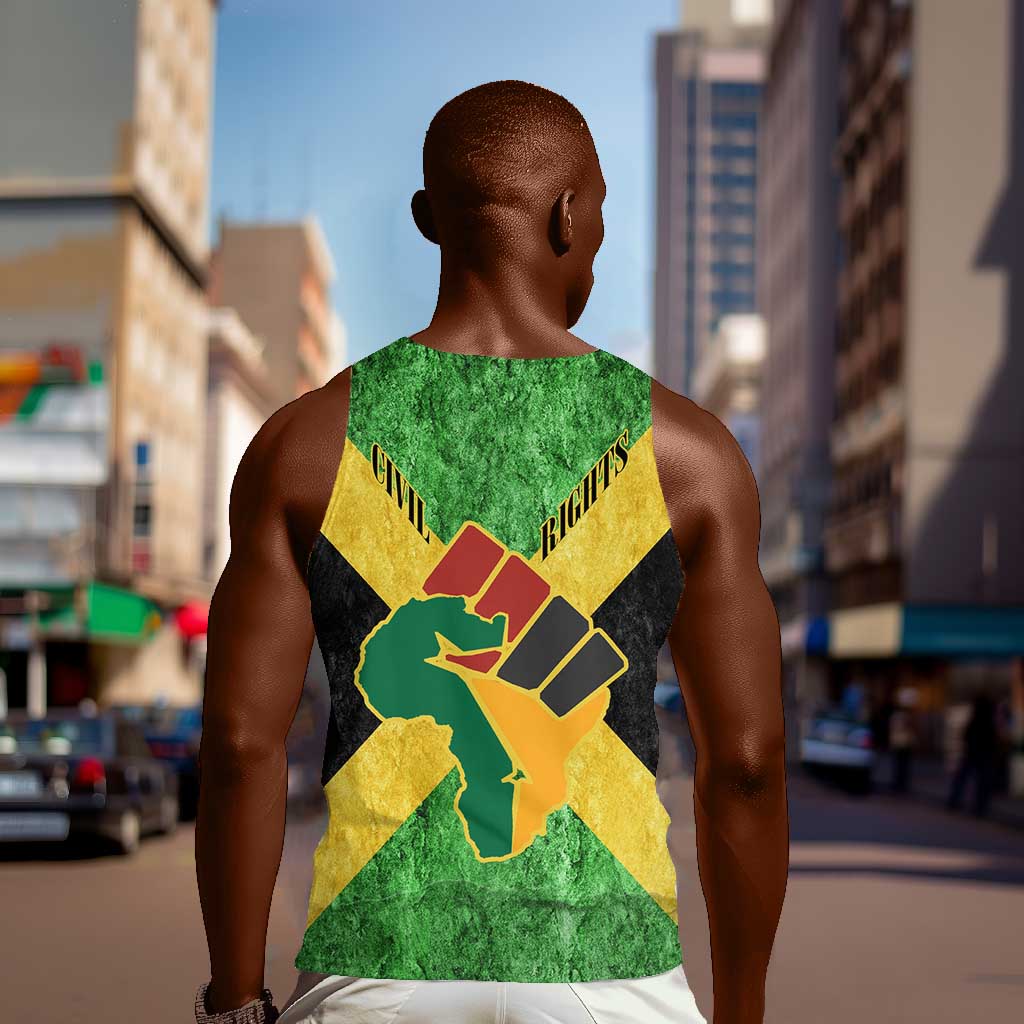 Marcus Garvey Men Tank Top Jamaican Flag Theme African Fist Civil Rights Symbol Pan African Tribute Design - Wonder Print Shop