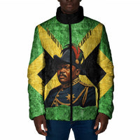 Marcus Garvey Padded Jacket Jamaican Flag Theme African Fist Civil Rights Symbol Pan African Tribute Design - Wonder Print Shop