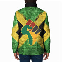 Marcus Garvey Padded Jacket Jamaican Flag Theme African Fist Civil Rights Symbol Pan African Tribute Design - Wonder Print Shop