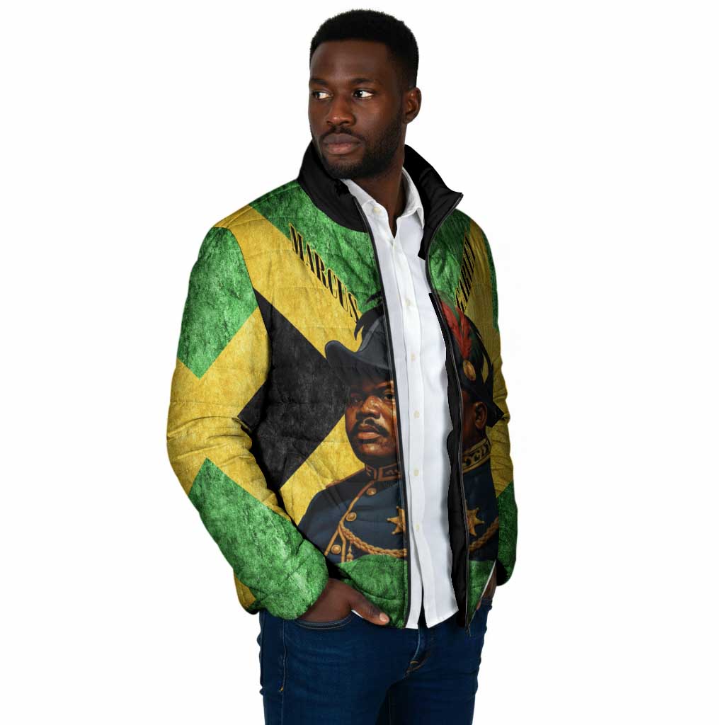 Marcus Garvey Padded Jacket Jamaican Flag Theme African Fist Civil Rights Symbol Pan African Tribute Design - Wonder Print Shop