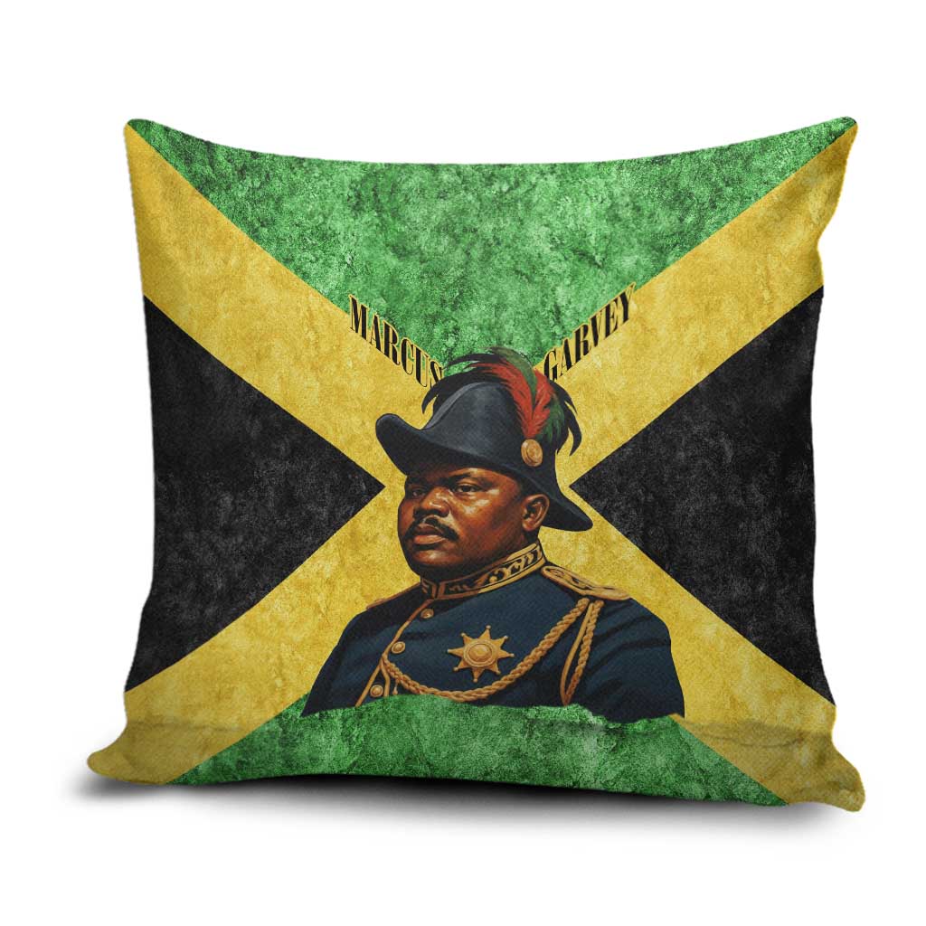 Marcus Garvey Pillow Cover Jamaican Flag Theme African Fist Civil Rights Symbol Pan African Tribute Design - Wonder Print Shop