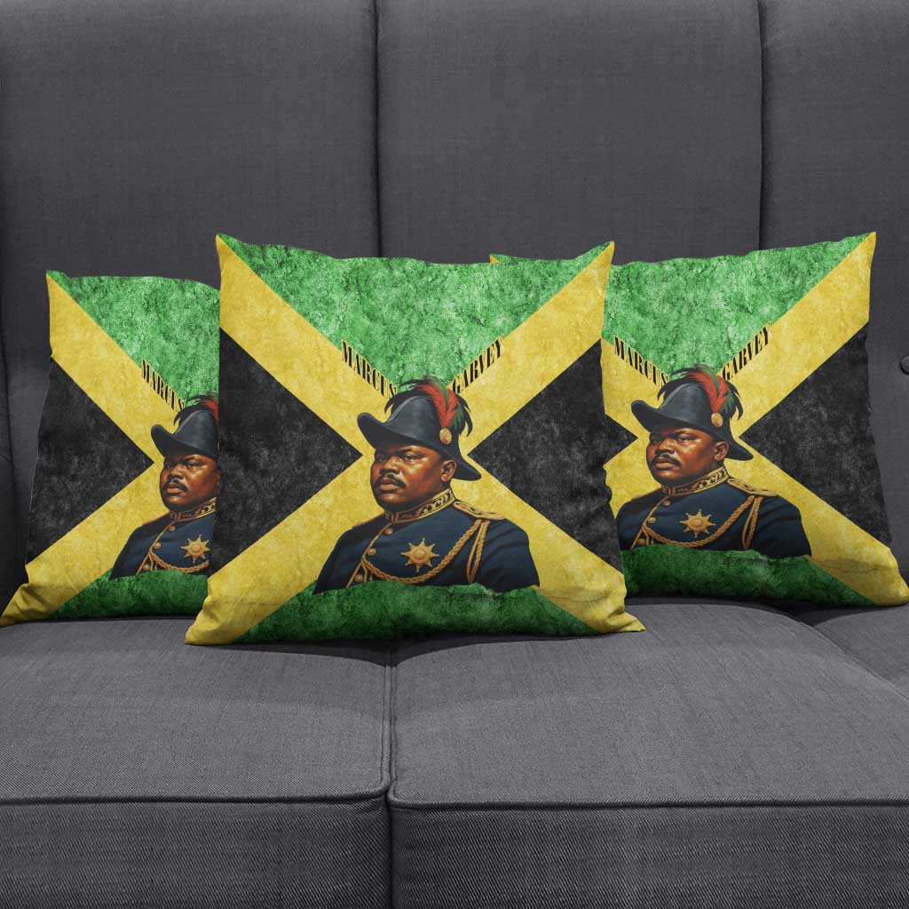 Marcus Garvey Pillow Cover Jamaican Flag Theme African Fist Civil Rights Symbol Pan African Tribute Design - Wonder Print Shop