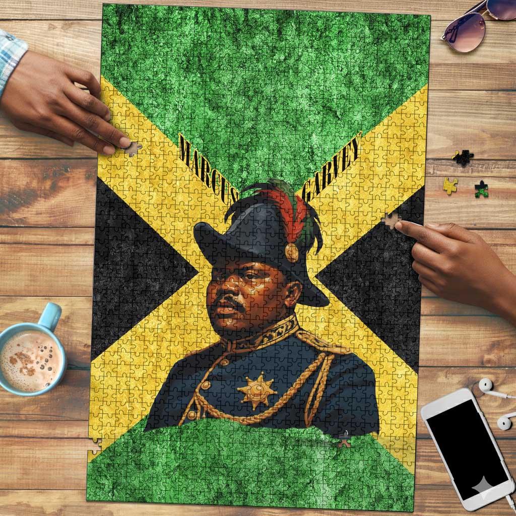 Marcus Garvey Puzzle Jamaican Flag Theme African Fist Civil Rights Symbol Pan African Tribute Design - Wonder Print Shop