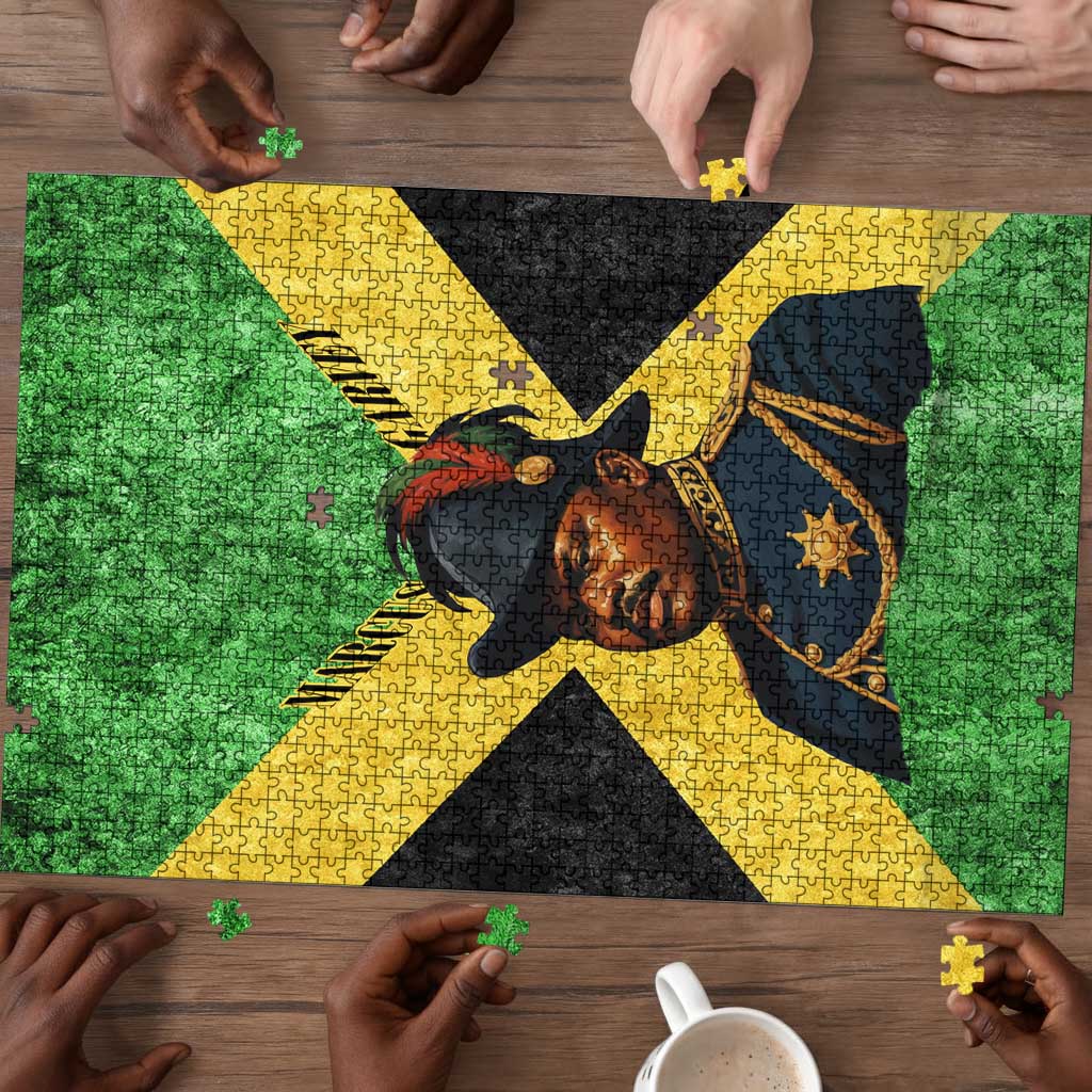 Marcus Garvey Puzzle Jamaican Flag Theme African Fist Civil Rights Symbol Pan African Tribute Design - Wonder Print Shop
