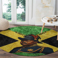 Marcus Garvey Round Carpet Jamaican Flag Theme African Fist Civil Rights Symbol Pan African Tribute Design - Wonder Print Shop