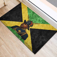 Marcus Garvey Rubber Doormat Jamaican Flag Theme African Fist Civil Rights Symbol Pan African Tribute Design - Wonder Print Shop
