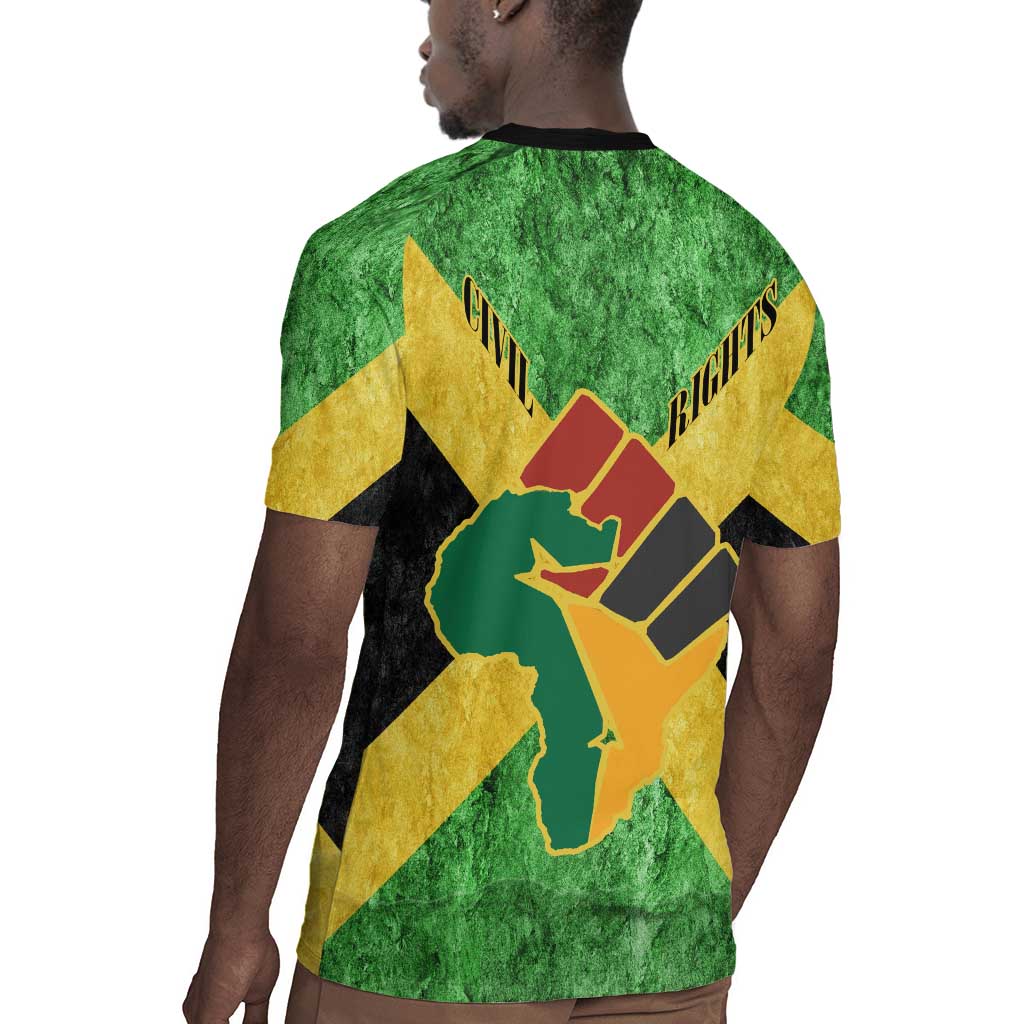 Marcus Garvey Rugby Jersey Jamaican Flag Theme African Fist Civil Rights Symbol Pan African Tribute Design TS04
