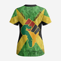 Marcus Garvey Scrub Top Jamaican Flag Theme African Fist Civil Rights Symbol Pan African Tribute Design - Wonder Print Shop