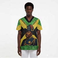 Marcus Garvey Scrub Top Jamaican Flag Theme African Fist Civil Rights Symbol Pan African Tribute Design - Wonder Print Shop