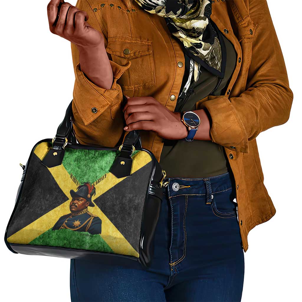 Marcus Garvey Shoulder Handbag Jamaican Flag Theme African Fist Civil Rights Symbol Pan African Tribute Design - Wonder Print Shop