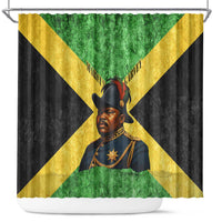 Marcus Garvey Shower Curtain Jamaican Flag Theme African Fist Civil Rights Symbol Pan African Tribute Design - Wonder Print Shop
