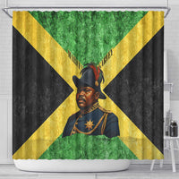 Marcus Garvey Shower Curtain Jamaican Flag Theme African Fist Civil Rights Symbol Pan African Tribute Design - Wonder Print Shop