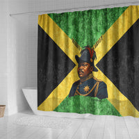 Marcus Garvey Shower Curtain Jamaican Flag Theme African Fist Civil Rights Symbol Pan African Tribute Design - Wonder Print Shop