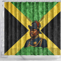 Marcus Garvey Shower Curtain Jamaican Flag Theme African Fist Civil Rights Symbol Pan African Tribute Design - Wonder Print Shop