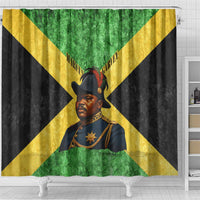Marcus Garvey Shower Curtain Jamaican Flag Theme African Fist Civil Rights Symbol Pan African Tribute Design - Wonder Print Shop