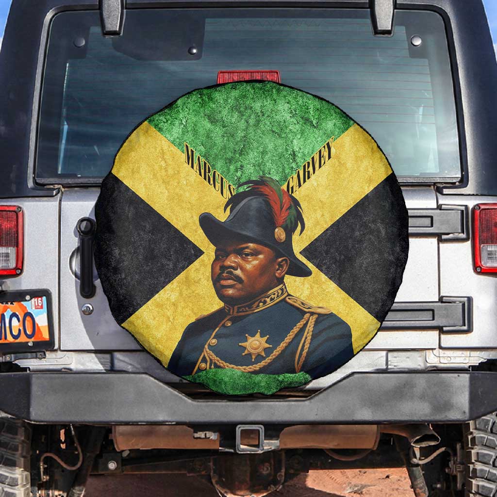 Marcus Garvey Spare Tire Cover Jamaican Flag Theme African Fist Civil Rights Symbol Pan African Tribute Design - Wonder Print Shop