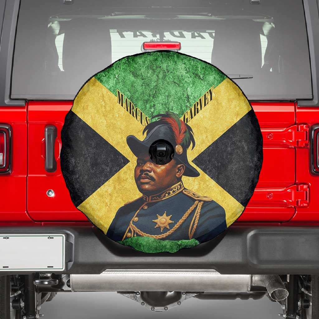 Marcus Garvey Spare Tire Cover Jamaican Flag Theme African Fist Civil Rights Symbol Pan African Tribute Design - Wonder Print Shop