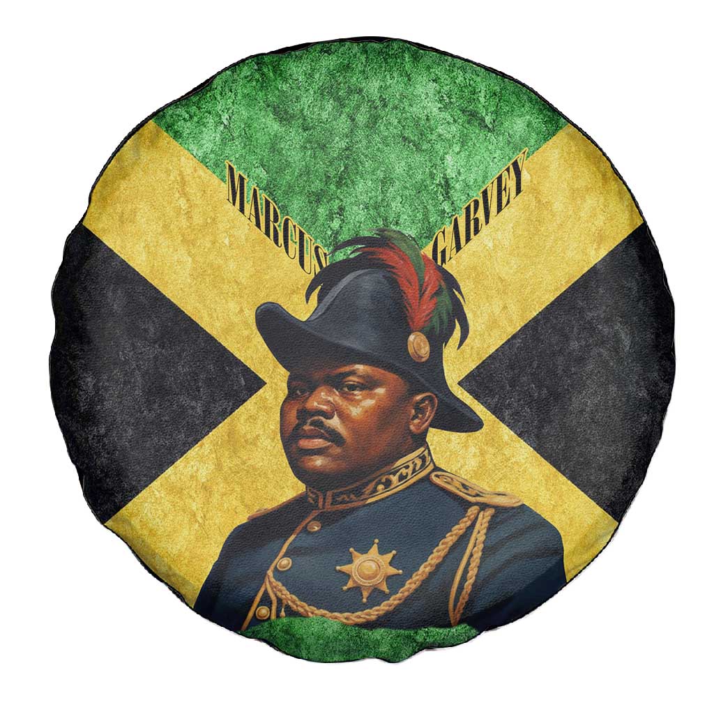 Marcus Garvey Spare Tire Cover Jamaican Flag Theme African Fist Civil Rights Symbol Pan African Tribute Design - Wonder Print Shop