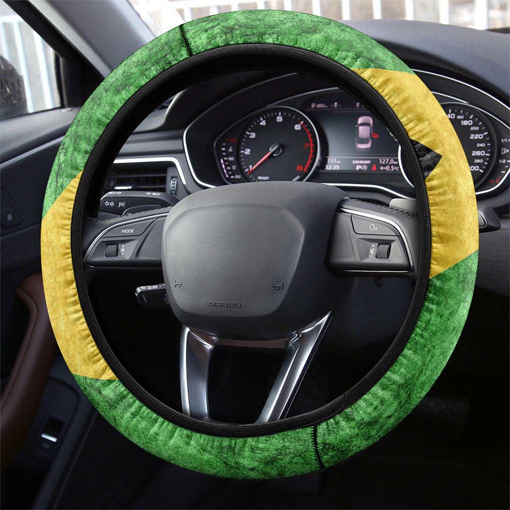 Marcus Garvey Steering Wheel Cover Jamaican Flag Theme African Fist Civil Rights Symbol Pan African Tribute Design - Wonder Print Shop