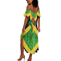 Marcus Garvey Summer Maxi Dress Jamaican Flag Theme African Fist Civil Rights Symbol Pan African Tribute Design TS04