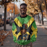 Marcus Garvey Sweatshirt Jamaican Flag Theme African Fist Civil Rights Symbol Pan African Tribute Design - Wonder Print Shop