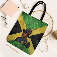 Marcus Garvey Tote Bag Jamaican Flag Theme African Fist Civil Rights Symbol Pan African Tribute Design - Wonder Print Shop